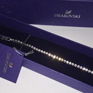 Swarovski Silver Crystal Tennis Bracelet - Clear Crystals